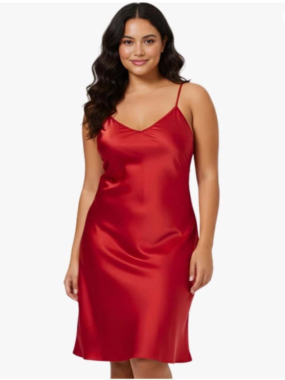 Satin Nightgown Chemise – Silky A-Line Sleepwear - Size S